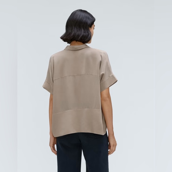The Washable Clean Silk Short-Sleeve Square Shirt - Picture 2 of 6